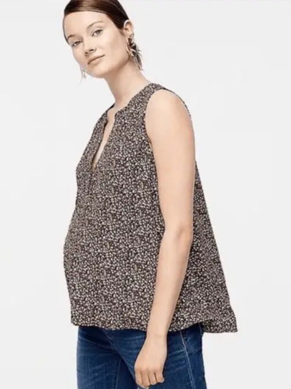 J Crew x Hatch Floral Sleeveless Maternity Tank Size S/M AC354
